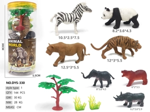 Medium cylinder, 7 wild animals