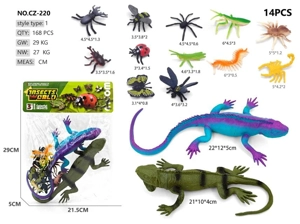 12 small insects 2 large lizards A with whistle