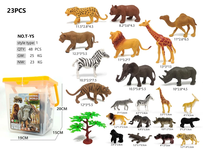 Wild Animal Bucket Set 23pcs