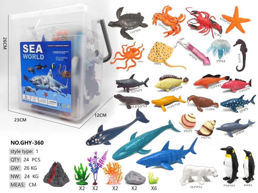 Extra Large Bucket 26 Marine Animals 8 Accessories
