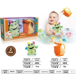 Frog Bath Water Windmill Duck Pourer Set
