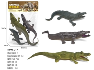 3 Soft Rubber Crocodiles with Whistle