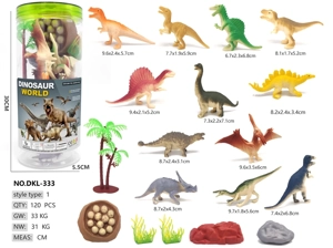 Medium cylinder, 12 dinosaur scene