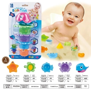 Ocean Bath Stacking Cups Set Four Colors