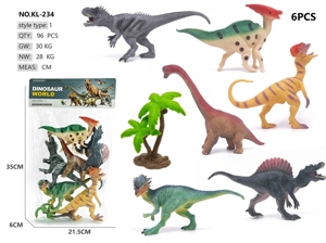 6 painted dinosaurs