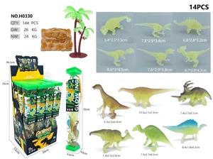 12 Glow-in-the-Dark Dinosaurs PVC Tube