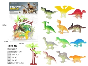 Solid 12 Painted Glow-in-the-Dark Small Dinosaurs
