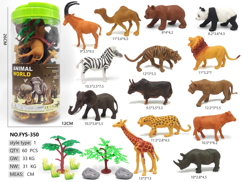 Large Round Bucket 14 Wild Animals