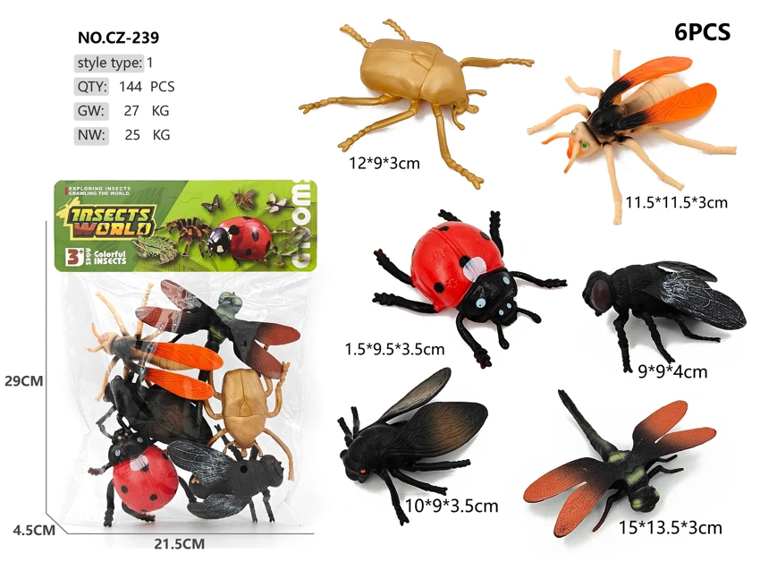 6 insect models, dragonfly