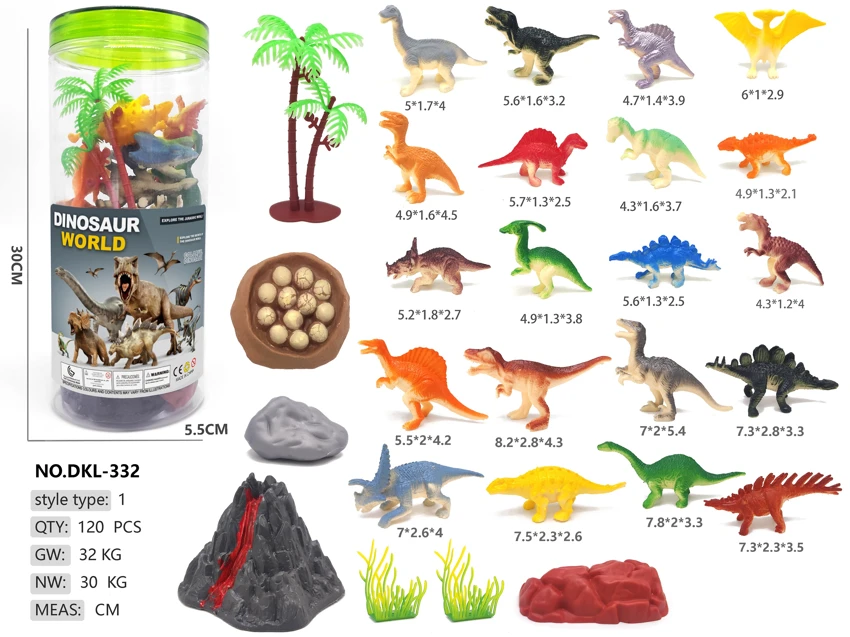 Medium cylinder, 8,12 dinosaur scene