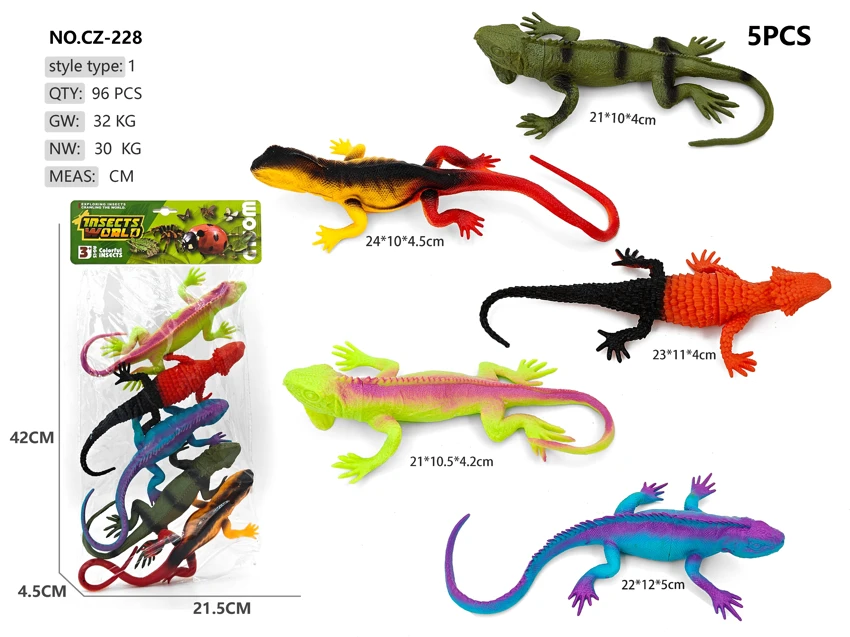 5 large lizards with whistle