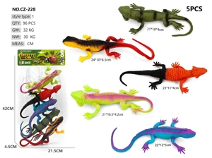 5 large lizards with whistle