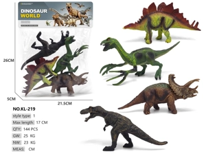 4 painted dinosaurs, style A