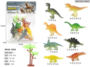 Solid 8 Painted Glow-in-the-Dark Dinosaurs