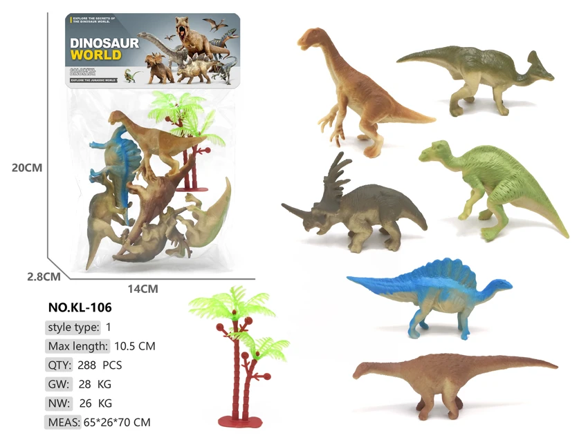 Solid 6 Painted Dinosaurs