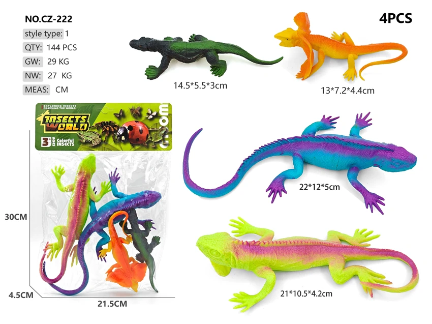 2 small lizards 2 large lizards with whistle