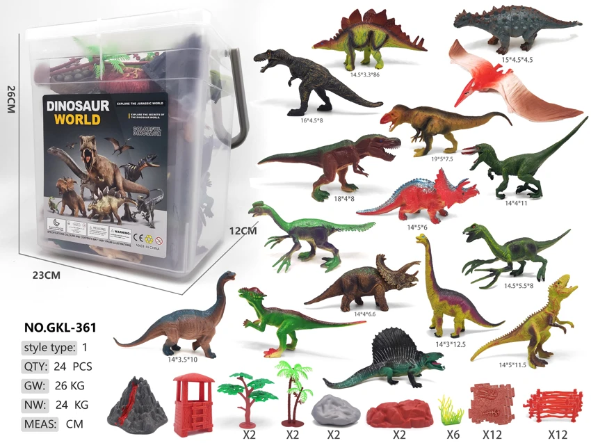 Extra Large Bucket 16 Dinosaurs 40 Accessories