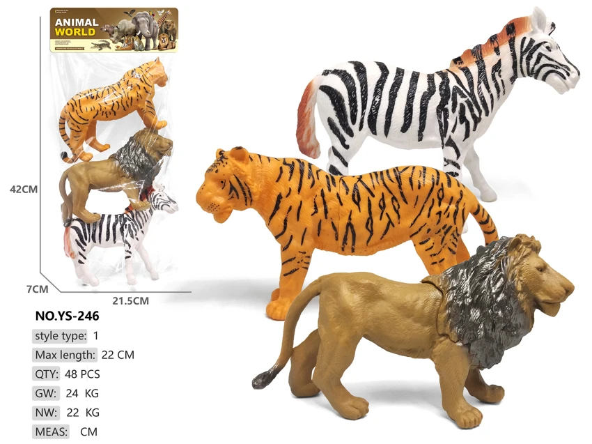 3 Extra Large Tiger Lion Zebra