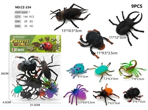 3 large, 6 small insect models