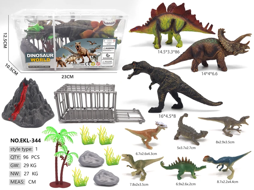 Rectangular hand-carry box, dinosaur scene cage