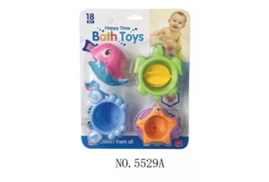 Ocean Bath Stacking Cups Set Four Colors