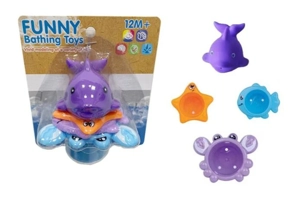 Stacking Cups Pond Purple Fish 4-Piece Set