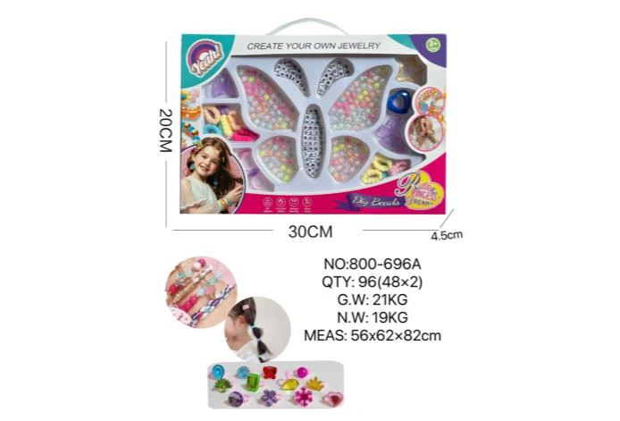 DIY pretend play girl toy beads little girl butterfly