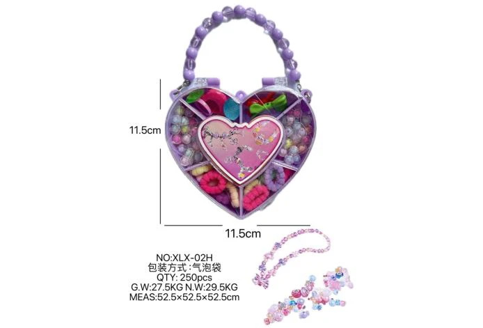 DIY playhouse girl toy beaded jewelry heart