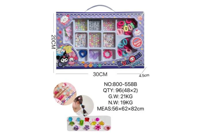 DIY pretend play girl toy beaded Kuromi square