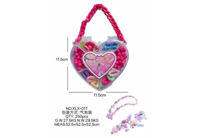DIY playhouse girl toy beaded jewelry heart