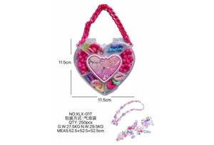 DIY playhouse girl toy beaded jewelry heart