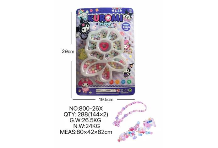 DIY playhouse girl toy beaded Kuromi flower