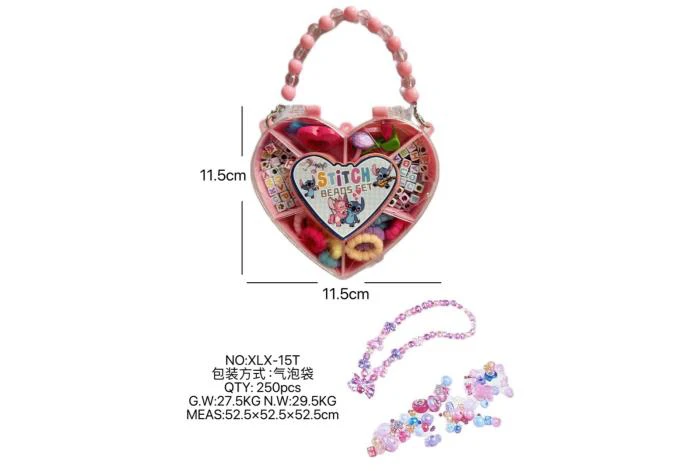 DIY playing house girl toy beads Stitch heart