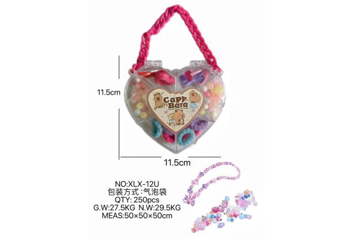DIY play house girl toy beaded capybara heart