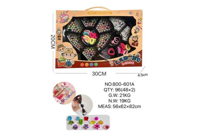 DIY pretend play girl toy beaded pull cloth heart