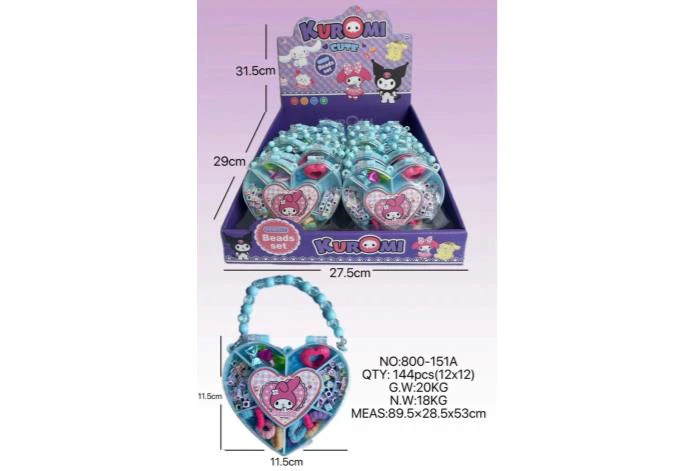 DIY Play House Girl Toy Beads Kuromi Heart (12PCS Single Price)