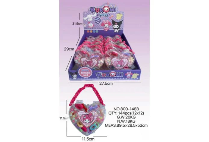 DIY Play House Girl Toy Beads Kuromi Heart (12PCS Single Price)