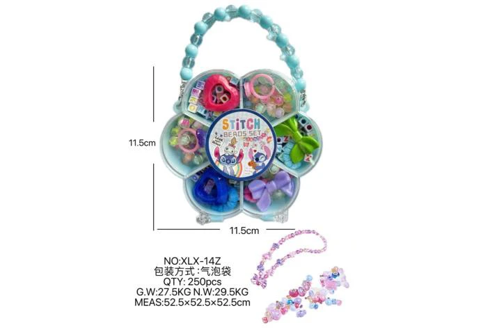 DIY pretend play girl toy beaded Stitch plum blossom
