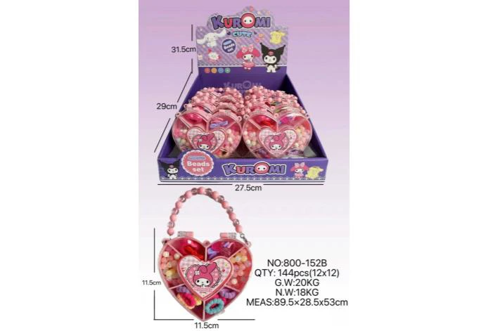 DIY Play House Girl Toy Beads Kuromi Heart (12PCS Single Price)