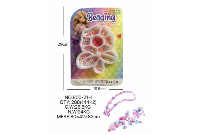 DIY Pretend Play Girl Toy Beads Little Girl Flower