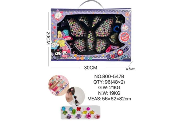 DIY pretend play girl toy beaded Kuromi butterfly
