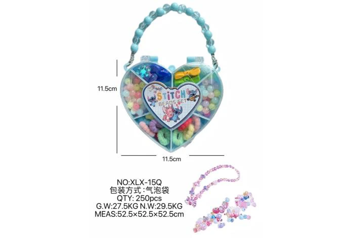 DIY playing house girl toy beads Stitch heart