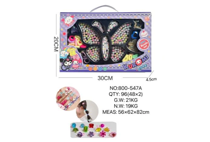 DIY pretend play girl toy beaded Kuromi butterfly