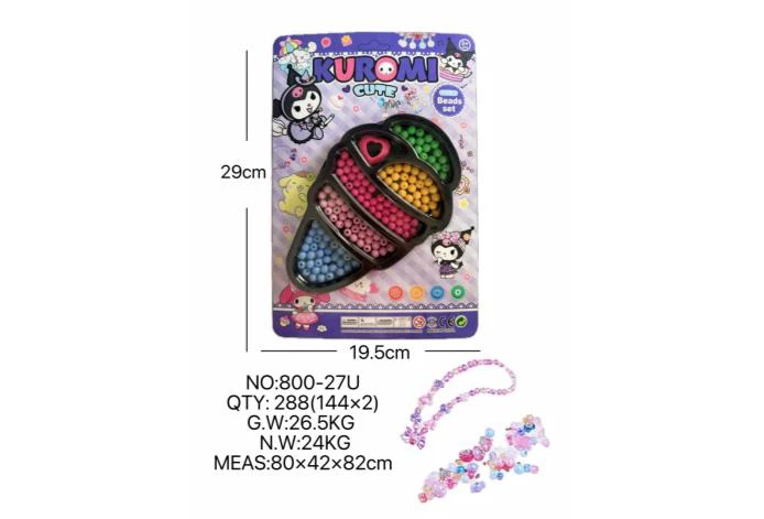 DIY pretend play girl toy beaded Kuromi ice cream