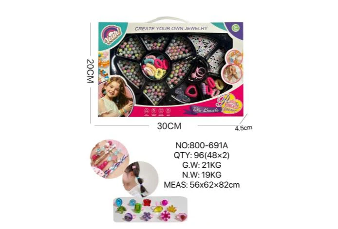 DIY pretend play girl toy beads little girl heart