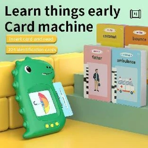 Educational Toy Bilingual Flashcard Machine (Big Dinosaur 112 Cards, French + English)