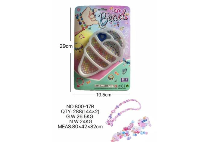 DIY pretend play girl toy beaded cartoon hand big ice cream