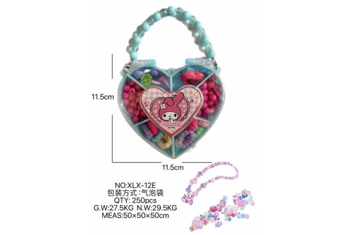 DIY pretend play girl toy bead Kuromi heart