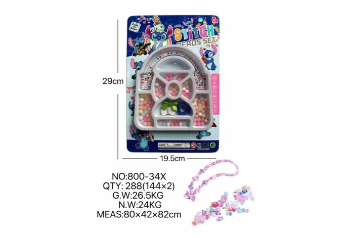 DIY pretend play girl toy bead Stitch bag