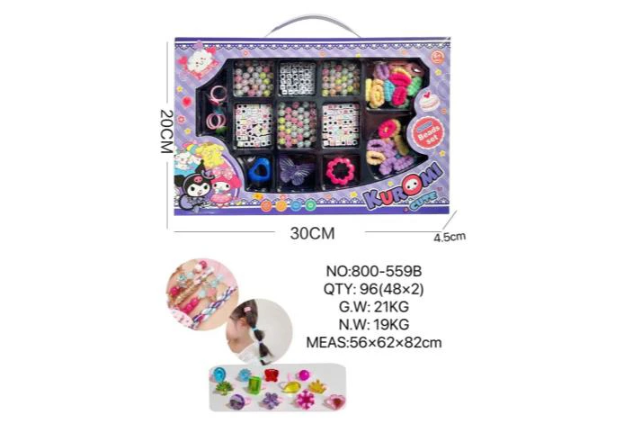 DIY pretend play girl toy beaded Kuromi square